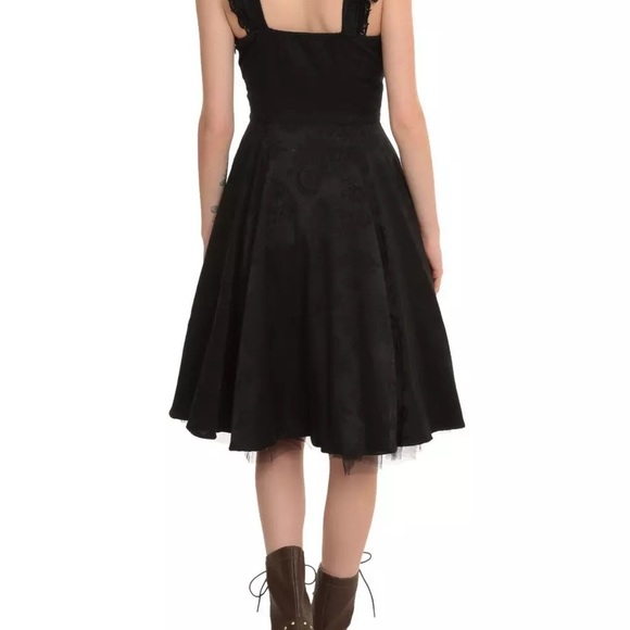 Hot Topic Black Brocade Lace-Up Dress XL - Picture 3 of 3
